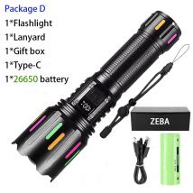 1000000LM Strong Light Flashlight Most Powerful LED Torch 800W Super Bright Flashlights Type C Rechargeable Lamp Long Shot Torch