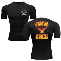 Anime Baki Print Kompressions-T-Shirts für Herren, Fitnessstudio, Workout, Fitness, Laufen, Sommer, kurzärmelig, Top, T-Shirt, schnell trocknend, sportliches T-Shirt