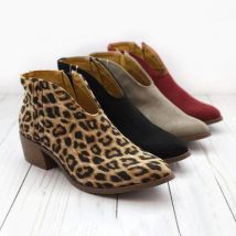 Buty na wysokim obcasie damskie Sexy spiczaste buty na grubym obcasie wzór w cętki buty damskie na zewnątrz wygodne codzienne buty damskie