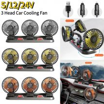 Ventilatore automobilistico 12v Ventilatore per auto 24v 360 °   Ventilatore d'aria regolabile a 3 teste Ventilatore per veicoli automatici con scheda di parcheggio temporaneo multifunzionale a basso