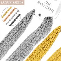 LUXUKISSKIDS Catene di corda sfuse all'ingrosso Collana gotica in acciaio inossidabile twist Kpop Articoli placcati 18 carati 10 pz/lotto Accessori fai da te