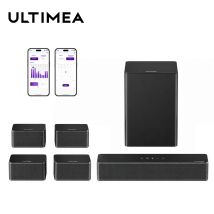 ULTIMEA Soundbar 7.1 Surround, Sistema Audio Virtuale 3D con Subwoofer, 2 Altoparlanti Posteriori, Altoparlanti Home Theater per TV, Nero