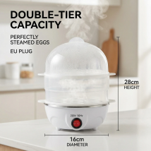 Cuociuova Elettrico a Doppio Strato Multifunzione, Mini Vaporiera per Uova, Accessorio da Cucina