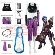 League of Legends LOL Arcane Jinx Cosplay Kostüme Perücke Frauen League Of Legend Cosplay Jinx LOL League Of Legends Jinx Kostüm