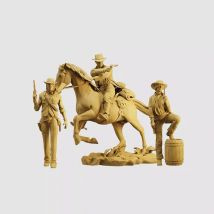 3D-gedruckte 1/64 1/43 West Cowboy Arthur John Figur Mini Diorama Straßenszene Sandtisch Fotografie