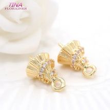 14K Gold Farbe Überzog Messing und Zirkon Perle Perlen Verbinden Charms Perlen Kappen Hohe Qualität Schmuck Erkenntnisse