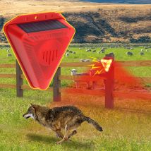 Solar-Alarmlampe, Sirene, kabelloser Bewegungsmelder, für den Außenbereich, wasserdicht, 129 dB, Alarmlicht, Vertreiben Sie Wolf Wild Alarm System Detector