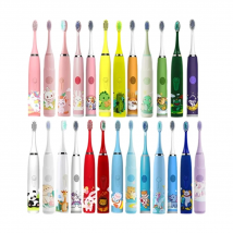 Cartoon Kids Electric Toothbrush Ultrasonic IPX7 Waterproof Rechargeable Sonic with Replacement Head for Children's Oral Care