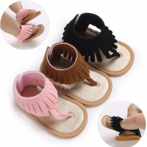 Neue Quasten Mode Neugeborene Baby Mädchen Sandalen niedlichen Sommer Gummis ohle flache Prinzessin Schuhe Säugling rutsch feste erste Wanderer