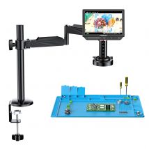 TOMLOV Microscopio digitale 4K con messa a fuoco automatica 2000X 8" TM4K-AF Braccio flessibile HDMI Microscopio per saldatura elettronica per riparazione di telefoni cellulari