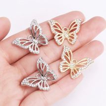 10Pcs Mode Kristall Zirkon Schmetterling Anhänger Frauen Exquisite Luxus Schmetterling Charms Schlüsselbein Halskette Schmuck DIY Zubehör