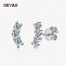 OEVAS 100% 925 Sterling Silber Echt 3mm Moissanite Stud Ohrringe Für Frauen Funkelnden Hochzeit Partei Edlen Schmuck Geschenke Großhandel