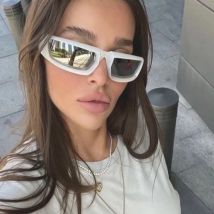 Moda Y2K Steampunk okulary przeciwsłoneczne damskie Punk gogle marka projektant okulary przeciwsłoneczne męskie srebrne lustrzane odcienie okulary rowerowe UV400