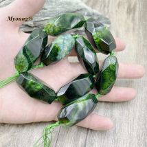 Large Green Brown Agates Stone Cutting Nugget Pendant Beads For DIY Jewelry Making MY230467
