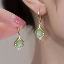 Moda koreańskie kolczyki anioła oko pozłacane cyrkonie wkładka płatek tulipana kolczyk w kształcie koła damska biżuteria imprezowa