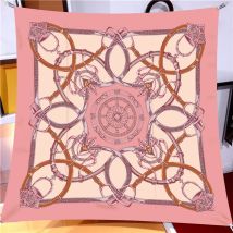 90 cm Twill Seide Schal Schal Luxus Marke Gürtel Ketten Drucken Quadrat Schal Frauen Hijabs Bandana Foulard Halstuch Kopf schals