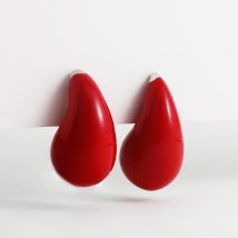 Vintage Metall Hohl Wassertropfen Rote Emaille Ohrringe für Frauen Mädchen Tropfenförmige Modeschmuck Beliebte Accessoires