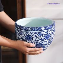 Jingdezhen Hochtemperatur Blau Und Weiß Porzellan Blumentopf Blumentopf Wasser Tank Neue Chinesische Stil Porzellan Topf