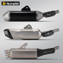 Para Tenere 700 T700 Escape: Sistema de escape de motocicleta modificado tipo Slip-on con silenciador, cubierta de carbono y tubo de cola que conecta con la línea original