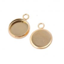 20pcs stainless steel gold 10mm 12mm cabochon base setting blank trays diy pendant bracelet bezel findings for jewelry making