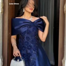 Lena Robe De Cocktail Femme Custom Made Elegant Party Dresses for Wedding Woman Floral Lace Satin Line A Luxurious Party Dress