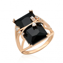 Wbmqda Balck Square Stone Rings For Women 585 Rose Gold Color High Quality Daily Party Jewelry Accessories