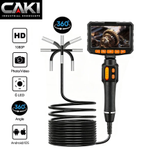 360° Gelenkendoskop 1080P 6,0mm 4,3-Zoll-LCD-Monitor Industrielle Inspektionskamera mit 2-Wege-Artikulation für die Automobilindustrie
