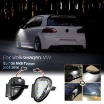 2 stücke Weiße LED Unter Seite Rückspiegel Licht Pfütze Courtesy Lampe 6R0945291 Für Volkswagen VW Golf Gti MK6 Touran 2008-2014