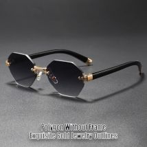 Business Persönlichkeit Polycarbonat Rahmenlose Sonnenbrille für Männer Fahren Urlaub Strand Angeln Trendige Brillen