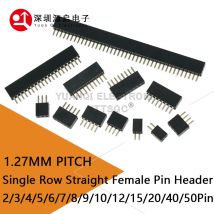 1,27 mm 1,27 Pin Header Einreihige Buchse Abtrünniger Leiterplattenanschluss Pinheader 1*3/4/5/6/8/10/12-40p Kunststoffhöhe 4,3 mm
