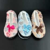 Flauschige Pantoffel Frauen Winter warme Bogen Knoten Herz Liebe dicke Pelz Plüsch Griff niedlich lustig Indoor Home House weibliche Boden Schuhe pelzig