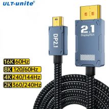 16K Mini DisplayPort zu DisplayPort 2.1 Kabel 8K120Hz 4K240Hz 80Gbps Bidirektionale DP zu Mini DP für Gaming Laptop MacBook