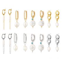 CANNER 925 Sterling Silver Chain Earrings Korean INS Pearl Drop Earring For Women Colgantes Pendientes Plata 925 Wedding Jewerly