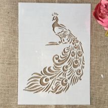 29 cm A4 Pfau Lange Feder DIY Schichtung Schablonen Wand Malerei Sammelalbum Färbung Präge Album Dekorative Vorlage