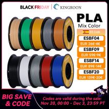 Filamento KINGROON PLA 1,75mm 5/10KG plástico pla para impresora 3D, filamentos de impresión 3D estándar de 1 kg/rollo mezcla de colores envío Local
