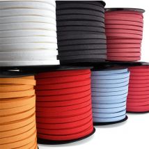 Crafts Faux Suede Cord for Jewelry Making 5mm 50 Yards Flat Vegan Leather Strings Laces Strips for Bracelets, Necklaces, D