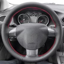 Handgenähter Mikrofaser-Leder-Lenkradbezug für Ford Focus 2 2005 2006 2007 2008 2009 2010 2011 3-Speichen