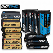 DXF 2S 7,6 V 5mm bala grafeno 9200mah 8000mah 7200mah 8400mah 10000mah batería Lipo competición paquete corto para coche RC 1/10