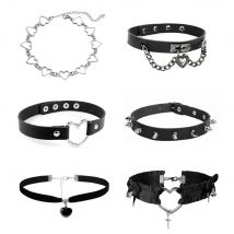 Sexy Trendy Vintage Charm Round Gothic Collar collane gioielli regalo cuore in pelle gotica Harajuku collana girocollo Punk da donna