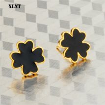 XLNT Edelstahl Stud Ohrring Für Frauen Emaille Clover Gold Farbe geliebten Engagement Schmuck Drop Verschiffen
