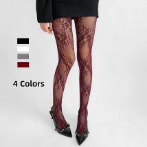 2025 New Tights Women Sexy Lace Floral Thigh High Stockings Pantyhose Lingerie Hosiery Mesh Fishnet Stockings FashionMesh Tights