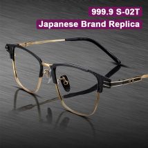 Japanische Marke Replik Männer Augenbraue Brille Rahmen Vintage Reinem Titan Brillen Top Qualität Retro Business Elitist Quadratische Gläser