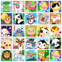 AZQSD Dipingere con i numeri per adulti Animali Cartoon Disegno su tela Decorazioni per la casa dipinte a mano