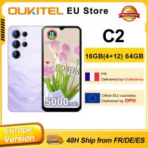 OUKITEL C2 Smartphone Android 14 4 GB + 12 GB di espansione RAM 64 GB ROM 6,52 "HD + 5000 mAh 13 MP 60 Hz Telefono OTG Dual SIM GPS Cellulare