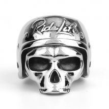 Rider Life Skull Biker Gothic Moto Men Rings Punk Hip Hop for Boyfriend Male Stainless Steel Jewelry Creativity Gift Wholesale