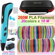 Weihnachtsgeburtstagsgeschenk für Kinder zur Ernährung der Kreativität Kinder 3D-Druckstift mit LCD-Display Netzteil Koffer PLA-Filament