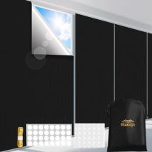 100 % Verdunkelungsvorhänge, DIY, tragbar, ohne Bohren, für Reisen, Verdunkelungsfarben, Film, Verdunkelungsjalousien, Sonnenschutz, Fensterabdeckung