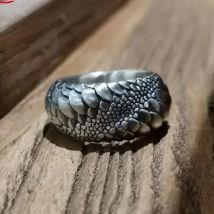 Vintage Silber Farbe Unendlichkeit Schlange Schuppen Offenen Ring für Männer Frauen Cocktail Party Hochzeit Ring Punk Cool Dragon Ring Schmuck