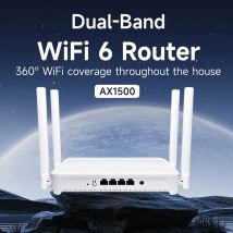 Router WiFi6 ax1500 Router wireless Gigabit dual band da 2,4 GHz 5 GHz Antenne ad alto guadagno Segnale forte 4 porte