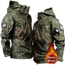 Męska treningowa kurtka kamuflażowa Zimowa treningowa kurtka outdoorowa Wiatroodporna, zagęszczona kurtka taktyczna Sharkskin Soft Shell Hunting Suit Top